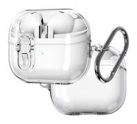 Ysnzaq Transparente Coque Compatible avec Samsung Galaxy Buds 3 / Galaxy Buds 3 Pro, Housse en TPU Premium avec Mousqueton Protection Complète Charge sans Fil Coque pour Samsung Galaxy Buds 3.BJ Clear