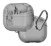 Ysnzaq Transparente Coque Compatible avec Samsung Galaxy Buds 3 / Galaxy Buds 3 Pro, Housse en TPU Premium avec Mousqueton Protection Complète Charge sans Fil Coque pour Samsung Galaxy Buds 3.BJ Black