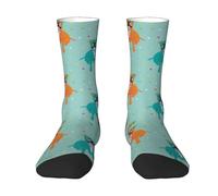 YsoLda Chaussettes d'équipage, chaussettes de sport de nouveauté décontractées, chaussettes de compression amusantes de 40CM de long pour unisexe,Impression de Staffy heureux