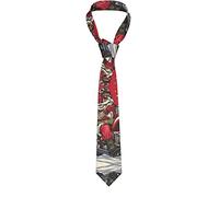 YsoLda Cravates pour hommes, cravates pour hommes, cravate de costume, cravates d'affaires, cravate formelle de mariage décontractée, impression de motard de père noël