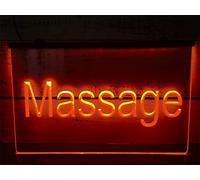 YSOLDA Enseigne au néon LED de Massage, néons de Gravure 3D alimentés par USB personnalisés avec gradateur, pour Les Soins de Massage Spa Salon de beauté tenture dimmable décoratif,Rouge,30x20cm