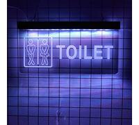 YSOLDA Enseigne au néon LED personnalisée pour toilette, Rectangulaire, Blanc, 30x15cm