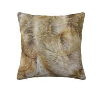 YsoLda Housse de Coussin décorative, taie d'oreiller Douce, 40x40 cm, pour Chambre à Coucher, canapé, Peluche, Marron Naturel, imprimé Fausse Fourrure