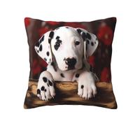 YsoLda Housse de Coussin décorative, taie d'oreiller Douce, 45x45 cm, pour Chambre à Coucher, canapé, imprimé Chiot Dalmatien