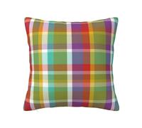 YsoLda Housse de Coussin, taie d'oreiller décorative, Housses de Coussin Douces 40x40 cm pour canapé de Chambre à Coucher, Madras Plaid Lime