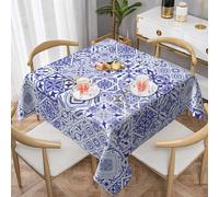 YsoLda Nappes, couvertures de Table lavables en Nappe de 137 cm pour la fête de la Salle à Manger de la Cuisine,Carreaux décoratifs Portugais Magnifiques Traditionnels Carreaux Azulejos