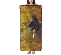 YsoLda Serviettes de Plage, Couverture de Serviette de Bain en Velours Corail, Serviette de Piscine pour Le Bain, Les Voyages, Le Spa, la Salle de Sport,Malinois