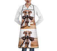 YsoLda Tabliers de cuisine, tablier de cuisine avec poches, tablier de chef imperméable, tabliers à bavette réglables,Chiens Jack Russell Terrier Animaux