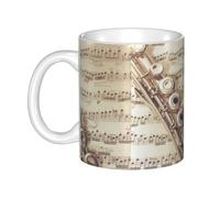 YsoLda Tasse, tasse en céramique tasse à café tasse à thé adaptée au bureau de restaurant de cuisine 330 ml,Musique de flûte