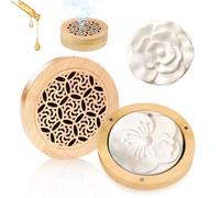 YSOOUA 2 Pièces Diffuseur D'huiles Essentielles Pierre avec 1 Boîte à Parfum en Bois Diffuseur Pierre à Parfum en Plâtre dans Une boîte Artisanat en Plâtre Élégant (B)