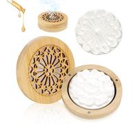 YSOOUA 2 Pièces Diffuseur D'huiles Essentielles Pierre avec 1 Boîte à Parfum en Bois Diffuseur Pierre à Parfum en Plâtre dans Une boîte Artisanat en Plâtre Élégant (A)