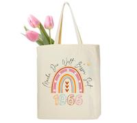 Ysound Sac en coton 60 ans pour femme - Sac en coton 1966 - Sac de shopping comme 60e anniversaire - Cadeau pour femme maman grand-mère petite amie pour anniversaire