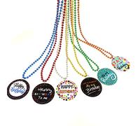 YSPPF Lot de 12 colliers colorés avec médaillons Happy Birthday