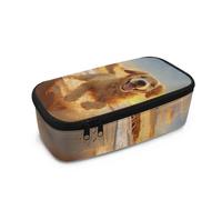 Yspwyqan Grande pochette de rangement portable avec anneau de suspension multi-fentes pour l'école, les étudiants, les garçons, les adolescents, les enfants et les tout-petits, Adorable Golden