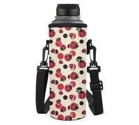Yspwyqan Ladybug Sac de transport pour bouteille d'eau avec bandoulière rembourrée 1,2 l 1,2 l Tasse à eau facile à transporter, doux et confortable pour bouteilles en acier inoxydable/verre/plastique