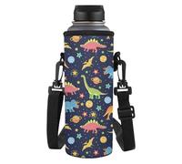 Yspwyqan Porte-bouteille d'eau avec bandoulière douce et bandoulière rembourrée en polyester de 1,2 l - Léger - Cadeau idéal pour vos amis, épouse, parents et personnes âgées, Imprimé dinosaure, M