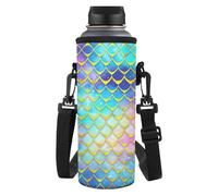 Yspwyqan Porte-bouteille d'eau avec bandoulière douce et bandoulière rembourrée en polyester de 1,2 l - Léger - Cadeau idéal pour vos amis, épouse, parents et personnes âgées, Imprimé écailles de