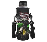 Yspwyqan Sac de transport pour bouteille d'eau avec motif drapeau américain avec belle impression pour isolation en polyester, facile à ranger et à nettoyer, sac porte-bouteille d'eau avec bandoulière