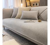YSPZDQ Doux Housse de Canapé en Chenille, Texture éPaisse Jete de Canape, Housse de Canapé Antidérapante, Lavable Plaid pour Canapé, Housse de Canapé 1/2/3/4 Place(Sky Gray,70 x 150 cm)