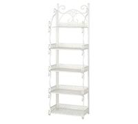 YSPZDQ Étagère de Rangement Étroite et Portable, Étagère Pliable sur Pied en Métal, Bibliothèque sans Montage à 3/4/5 Niveaux pour Toutes Les Pièces(White,5 Tier)
