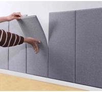 YSPZDQ Panneaux Muraux Anti-Collision Auto-Adhésifs, 3D Coussin Mural Épaissi Souple, Velours Insonorisant Résistant à l'Humidité, Décoration pour Salon & Chambre(Gray,30 x 60 cm 10pcs)