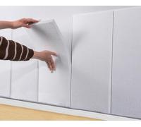 YSPZDQ Panneaux Muraux Anti-Collision Auto-Adhésifs, 3D Coussin Mural Épaissi Souple, Velours Insonorisant Résistant à l'Humidité, Décoration pour Salon & Chambre(White,30 x 60 cm 15pcs)