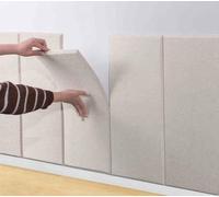 YSPZDQ Panneaux Muraux Anti-Collision Auto-Adhésifs, 3D Coussin Mural Épaissi Souple, Velours Insonorisant Résistant à l'Humidité, Décoration pour Salon & Chambre(Off-White,30 x 60 cm 5pcs)