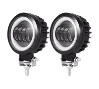 YSQHSODS Clignotant de rétroviseur Paire De Phares Auxiliaires LED Angel Eye Ronds Moto Feux Route/croisement Clignotants Feux De Circulation Diurnes 4 Pouces DC9-30 V Clignotants Auto