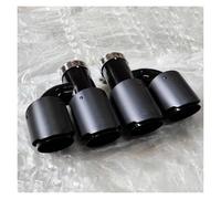 YSQIFBABD Lot De 2 Embouts D'échappement Universels Doubles De Type H pour Voiture Noir Inoxydable Double Sortie Silencieux Tuyau d'échappement Voiture(ID 63MM-OD 89MM)