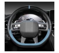 YSQOFDNFD Couvre Volant Housse De Volant De Voiture en Cuir Microfibre en Forme De D, 38 Cm, Accessoires Automobiles, pour Citroen DS3 DS4 DS5 DS5LS DS6 DS7 DS9 Couverture Volant Voiture(Bleu)