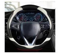 YSQOFDNFD Couvre Volant pour Opel pour Grandland X pour Insignia CT 2017-2022 Housse De Volant De Voiture en Cuir en Forme De D Couverture Volant Voiture(Blanc)