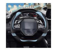 YSQOFDNFD Couvre Volant pour Peugeot 2008 2019 2020 2021 2022 E2008 2020 Housse De Volant De Voiture en Cuir Microfibre Couverture Volant Voiture(Bleu)