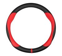 YSQOFDNFD Housse Volant Voiture Housse Volant Cuir Et Fibre Carbone Antidérapante 38Cm pour Citroen C1 C2 C3 C4 C5 C6 C4L pour Berlingo pour Picasso pour Aircross pour Sega Couvre de Volant(O Red)