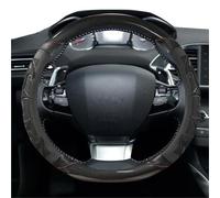 YSQOFDNFD Housse Volant Voiture pour Peugeot 308 2014-2020 II T9 308 SW CC Housse Volant Voiture Gel Silice PU Cuir Antidérapant Massage Accessoires Voiture Couvre de Volant(Noir)