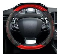 YSQOFDNFD Housse Volant Voiture pour Peugeot 308 2014-2020 II T9 308 SW CC Housse Volant Voiture Gel Silice PU Cuir Antidérapant Massage Accessoires Voiture Couvre de Volant(Red-Black)