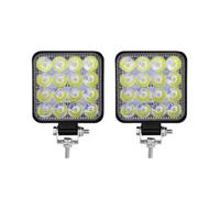YSQOJF Bloc Optique Projecteur Travail LED 12V 24V Lampe Auxiliaire Conduite Pour Jeep Camion Tracteur Tout-terrain 4x4 ATV Bateau Auto Barra Phare Ensemble D'Éclairage Gauche Droite(2Pcs Square48W)