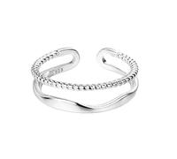 YsRoad Bague en Argent 925 Réglable - Anneau Ouvert Ajustable pour Femme et Fille | Bague de Couple Empilable | Pour Pouce ou Orteil | Taille 50 à 58 | Boîte Cadeau Incluse