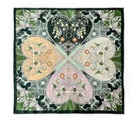 YsRoad Foulard Carré Femme - Foulard en Soie de Mûrier Pour 53x53cm, Bandeau Carré, Léger et élégant Peut être Noué Autour du Cou, des Cheveux, du sac à Main et de la Ceinture Rouge Vert