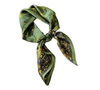 YsRoad Foulard Carré Femme - Foulard en Soie de Mûrier Pour 70x70cm, Bandeau Carré, Léger et élégant Peut être Noué Autour du Cou, des Cheveux, du sac à Main et de la Ceinture Rouge Vert