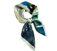 YsRoad Foulard Carré Femme - Foulard en Soie de Mûrier Pour 70x70cm, Bandeau Carré, Léger et élégant Peut être Noué Autour du Cou, des Cheveux, du sac à Main et de la Ceinture Rouge Vert