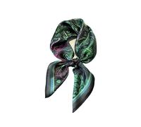 YsRoad Foulard Carré Femme - Foulard en Soie de Mûrier Pour 70x70cm, Bandeau Carré, Léger et élégant Peut être Noué Autour du Cou, des Cheveux, du sac à Main et de la Ceinture Rouge Vert