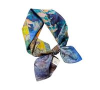 YsRoad Foulard en soie Femme - Écharpe en soie et Coton Pour 68x68cm, Bandeau, Léger et élégant Peut être Noué Autour du Cou, des Cheveux, du sac à Main et de la Ceinture Rouge Vert