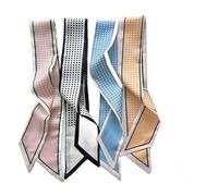 YsRoad Foulard Pour Femme -Lot de 4 |Fin et Long Foulard Simili Soie | Ras du Cou Ruban Y2K Pour le Cou,Les Cheveux,Les Sacs et Les Ceintures | Motif à Pois, écossais et Pied-de-poule