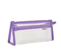 YsRoad Trousse, Sac de Rangement - 2 Couches, Maille Transparente, Sac à Crayons Portable, Boîte de Papeterie, Organisateur4-Violet
