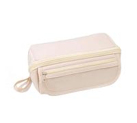 YsRoad Trousse, Sac de Rangement - Plusieurs Compartiments, Grande Ouverture.3QS-Blanc crème