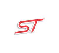 YSRWTBBA Autocollant 3D de voiture ST emblème insigne de calandre de capot avant Compatible avec le Logo ST Fiesta Ecosport 2009-2015 Focus2 Focus3 MK2 Facile à installer, il suffit de peler et coller