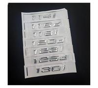YSRWTBBA Badge autocollant emblème de coffre ABS, lettres chromées 3D, Logo de voiture Compatible avec 116i 118i 118d 120i 125i 130i 120d E82 E87 F20, accessoires Facile à installer, il suffit de pele
