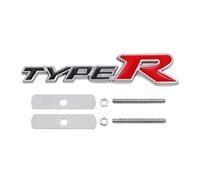 YSRWTBBA Logo 3D en métal de Type R, Badge de calandre Avant, emblème de Coffre arrière, Autocollants, Accessoires de Voiture(Grill Black Red 1)