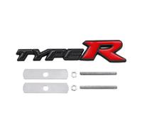 YSRWTBBA Logo 3D en métal de Type R, Badge de calandre Avant, emblème de Coffre arrière, Autocollants, Accessoires de Voiture(Grill Black Red 2)