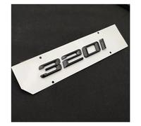 YSRWTBBA Logo noir ABS 3D 320i 320d, plaque signalétique, lettres de coffre de voiture compatibles avec E46 E90 E91 F30 G20 320i 320d, accessoires autocollants Facile à installer, il suffit de peler e
